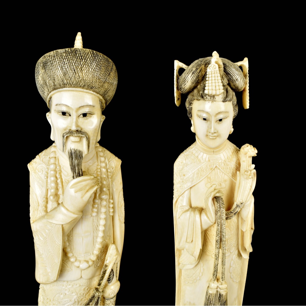 Pair of Chinese Carved Figurines