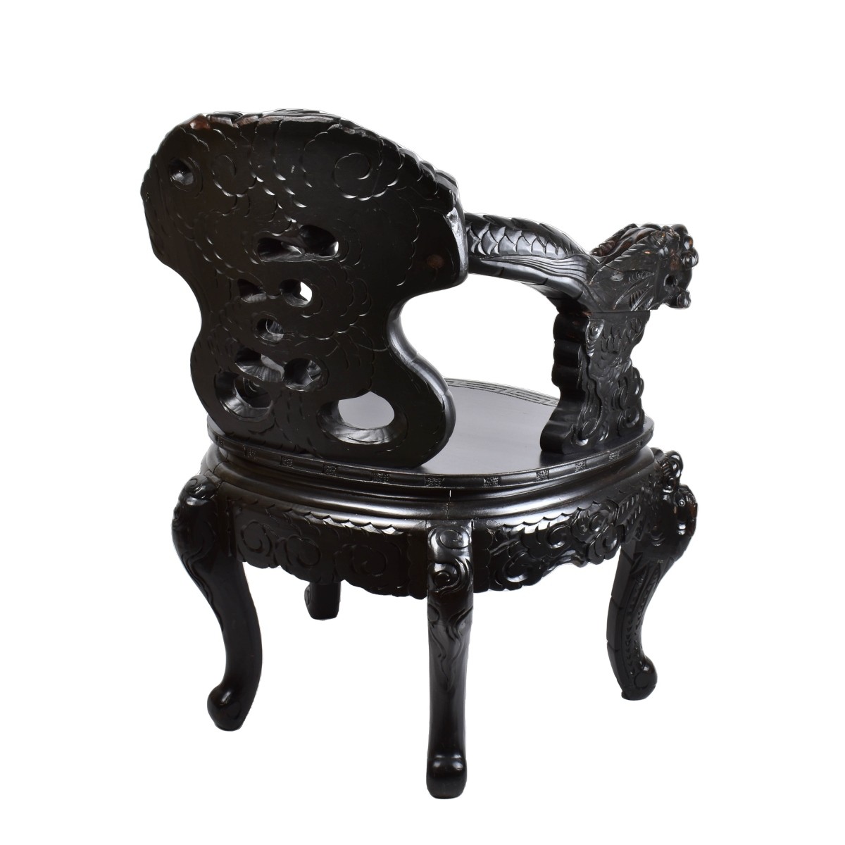 Chinese Carved Hardwood Armchair
