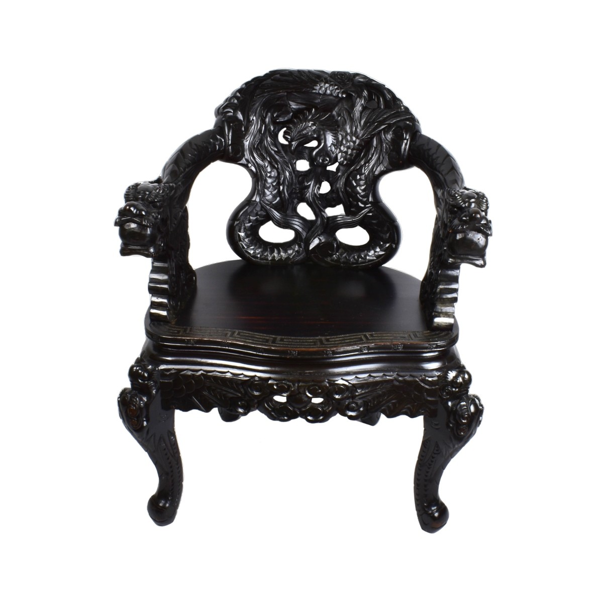 Chinese Carved Hardwood Armchair