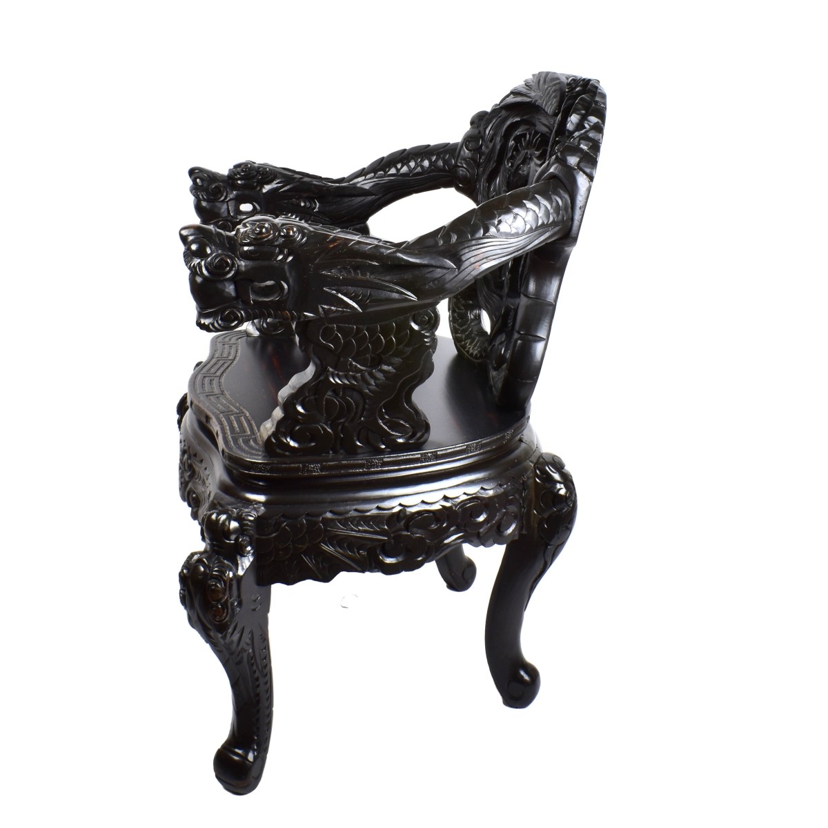 Chinese Carved Hardwood Armchair