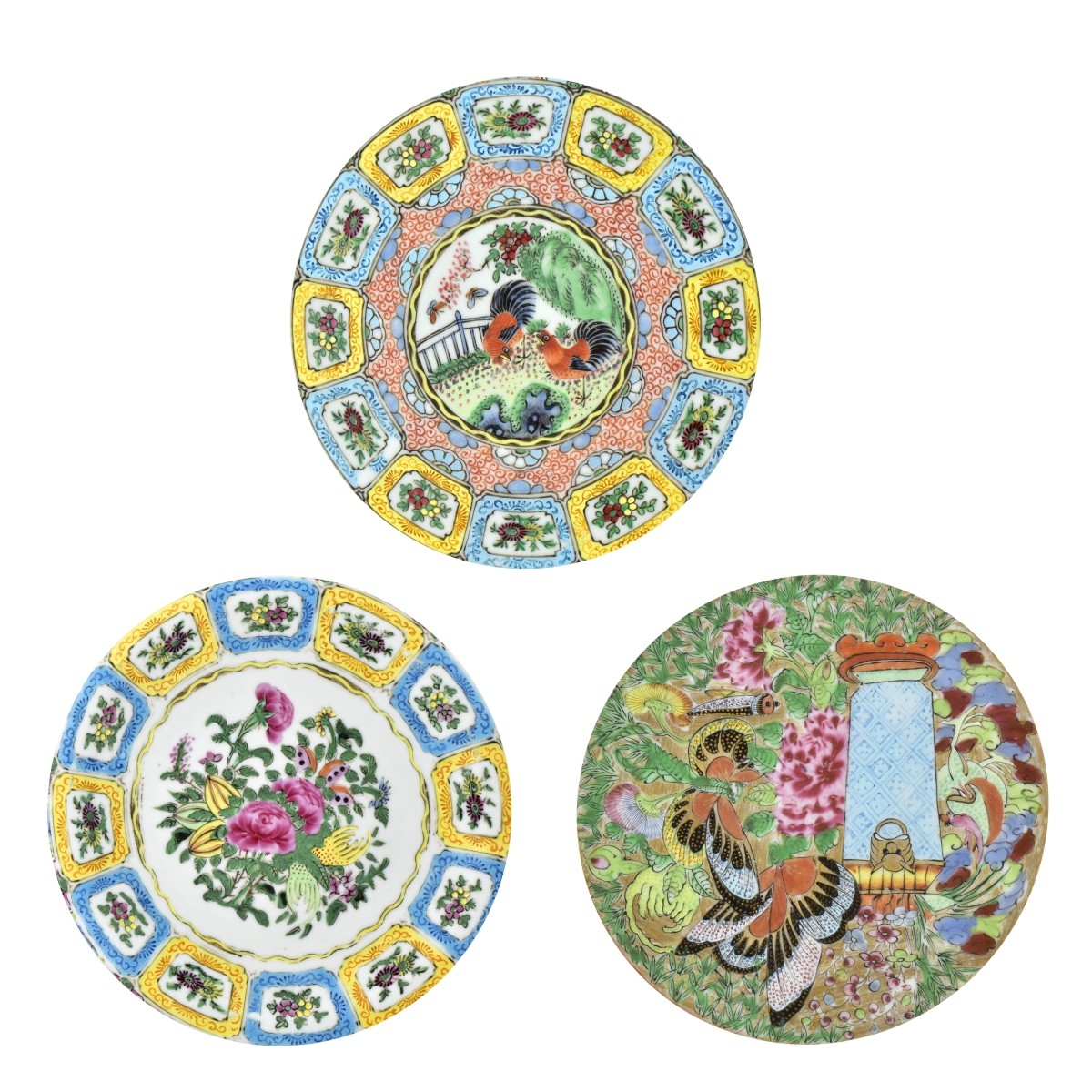 Three Chinese Porcelain Plates
