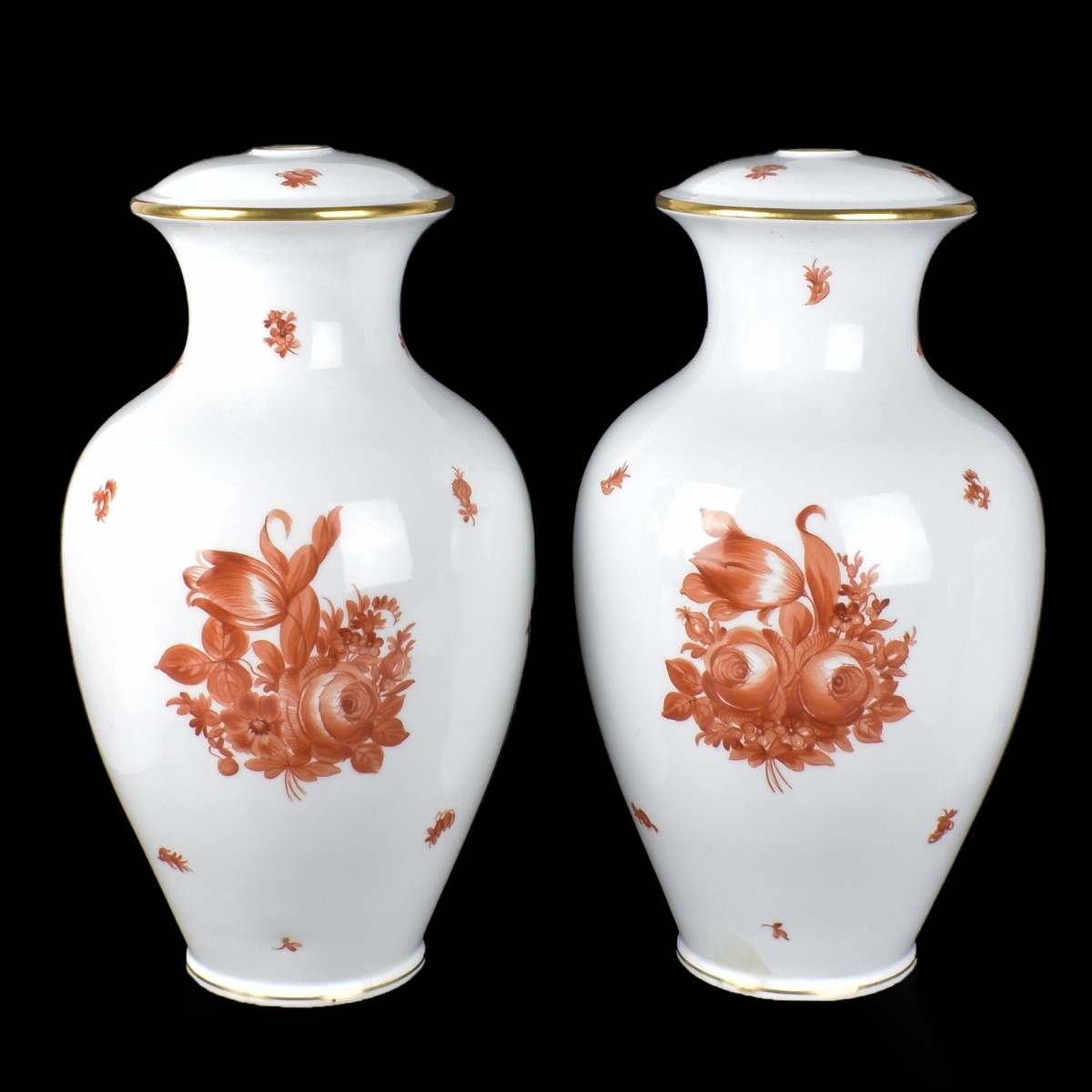 Pair of Herend Vases Previously as Lamps