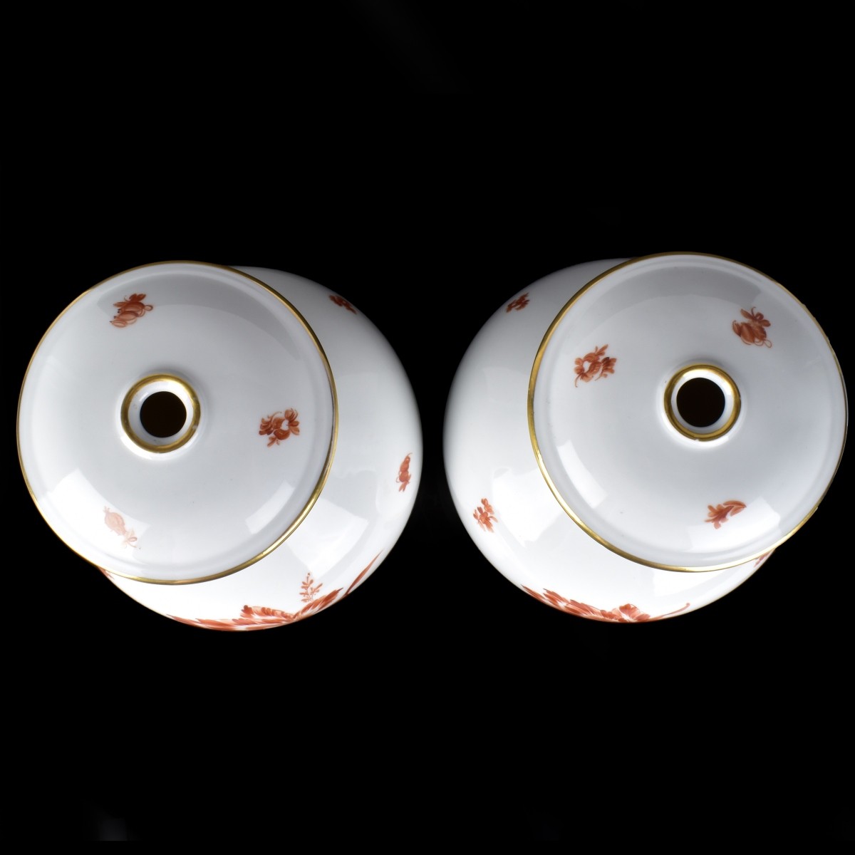 Pair of Herend Vases Previously as Lamps