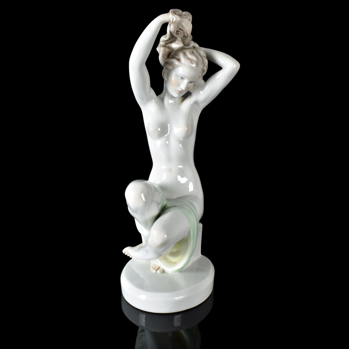 Large Herend Nude Porcelain Figurine