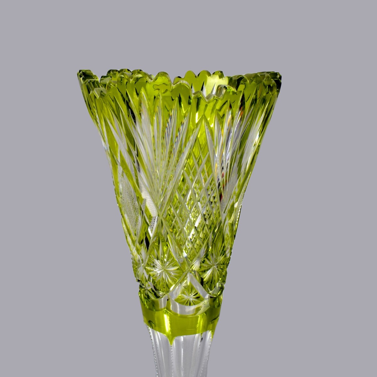 Large Moser Glass Footed Vase