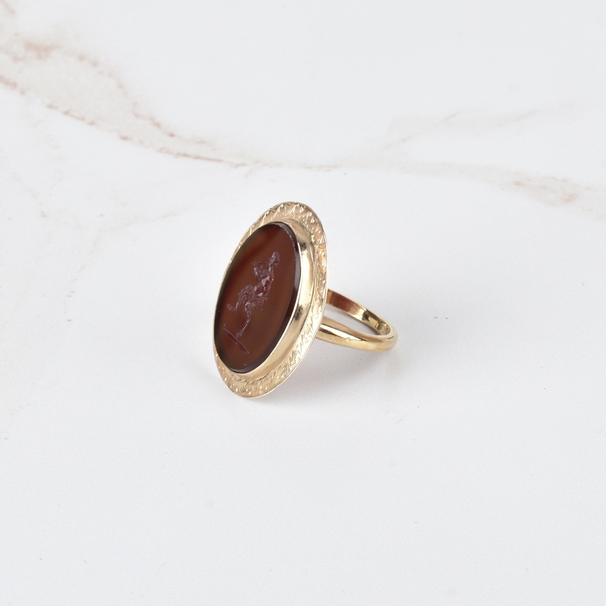 Antique Carnelian and 14K Ring