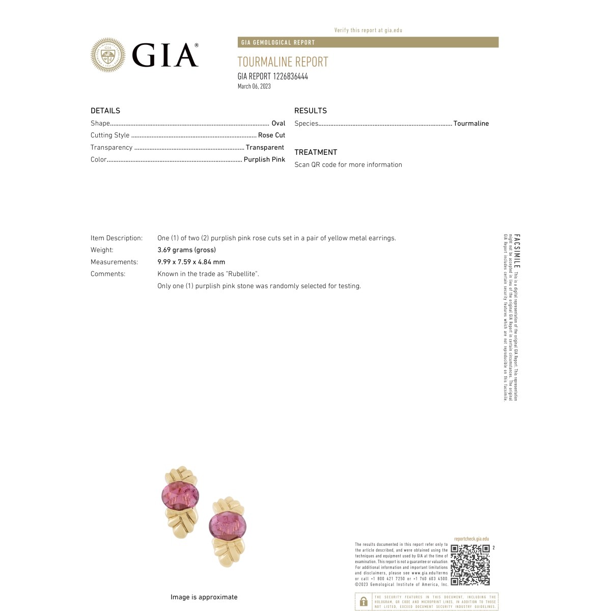 GIA Tourmaline and 18K Earrings