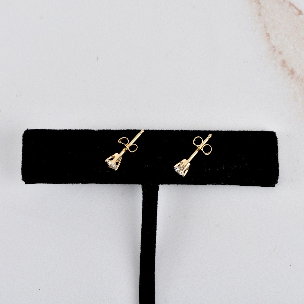 Diamond and 14K Ear Studs