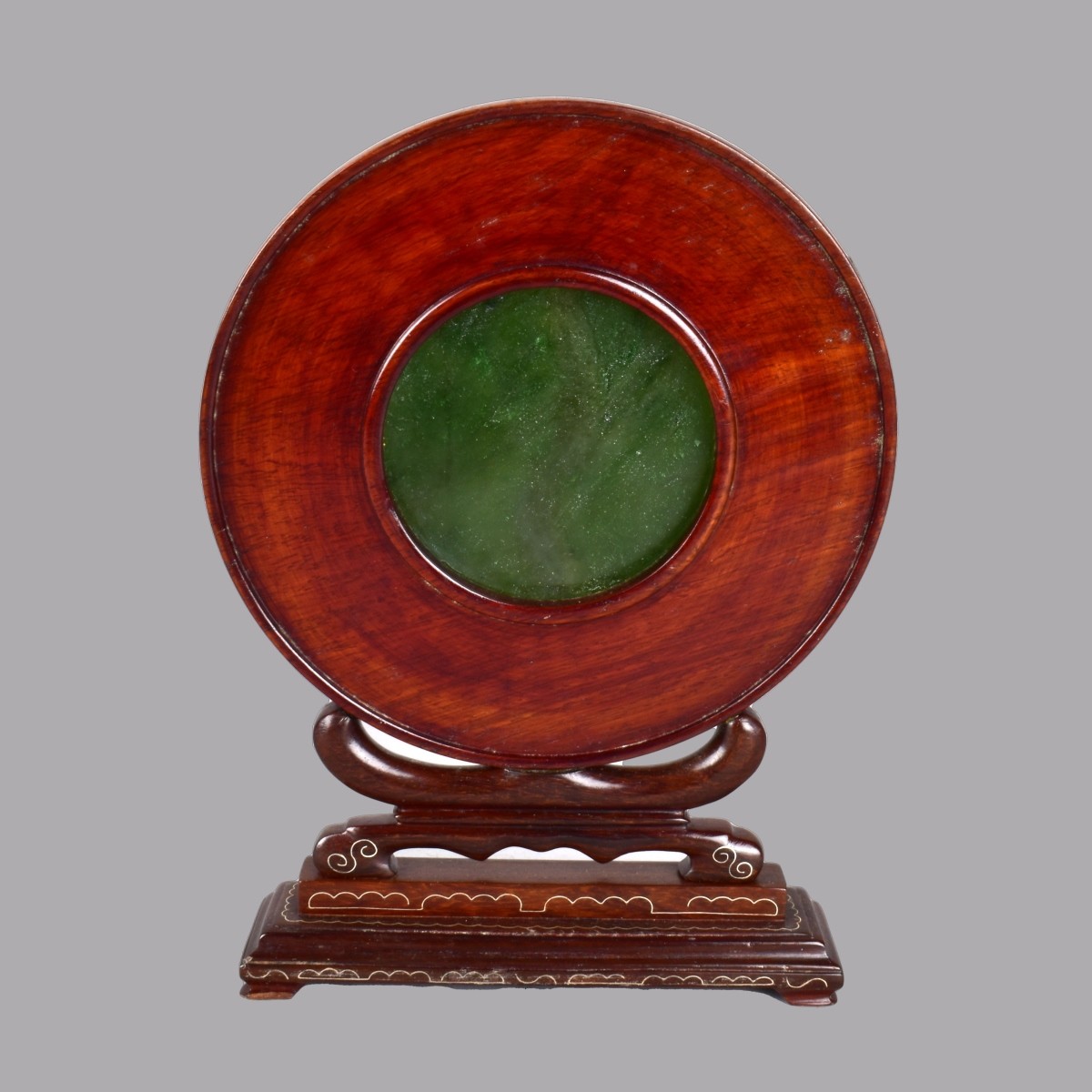 Japanese Framed Jade Plaque