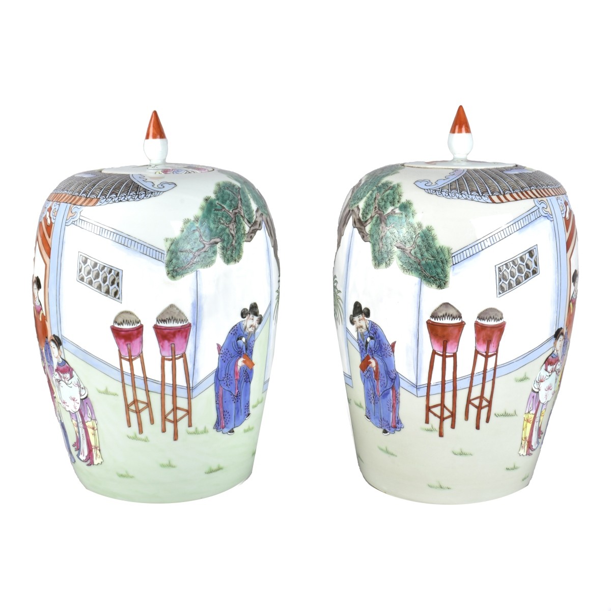 Pair of Chinese Porcelain Ginger Jars