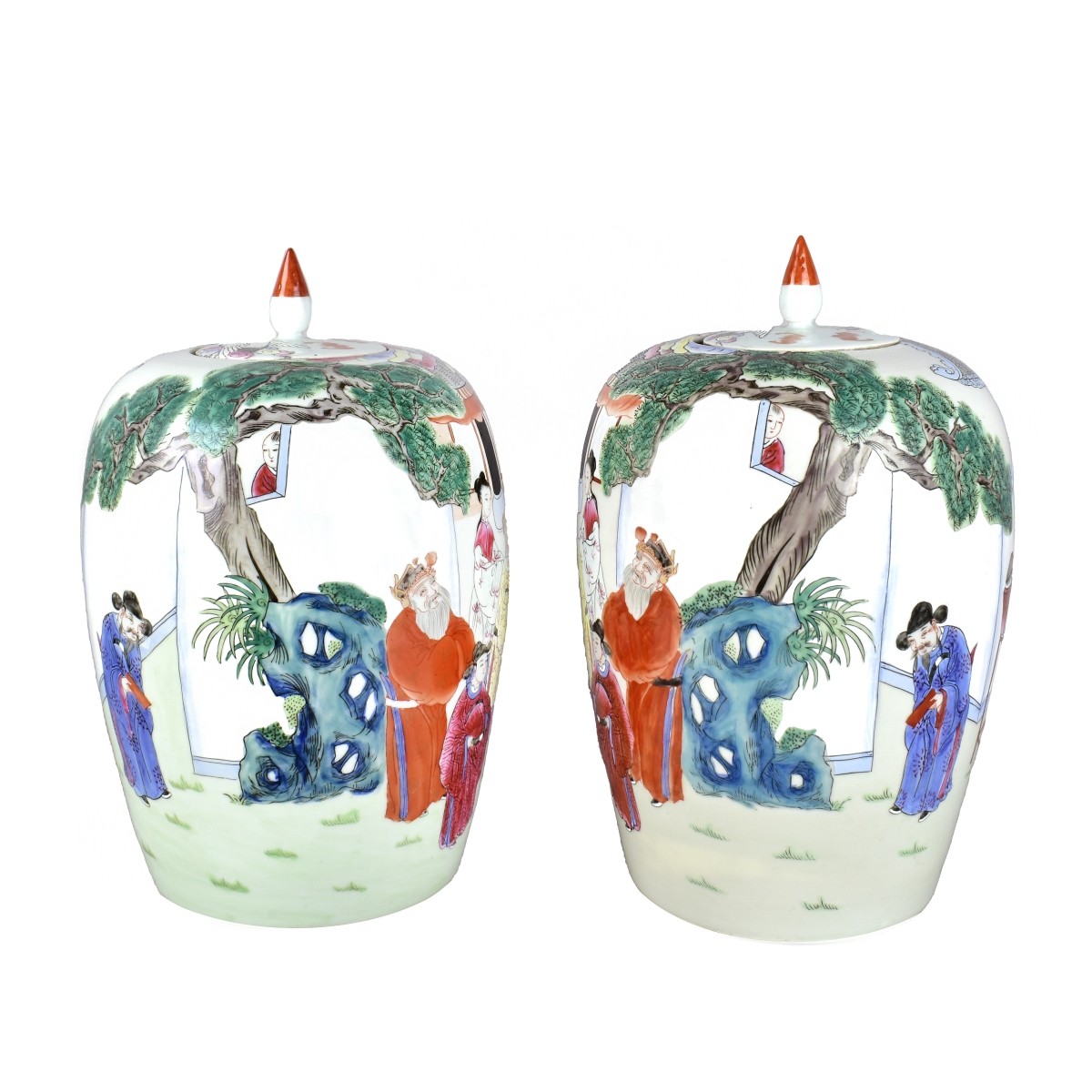 Pair of Chinese Porcelain Ginger Jars