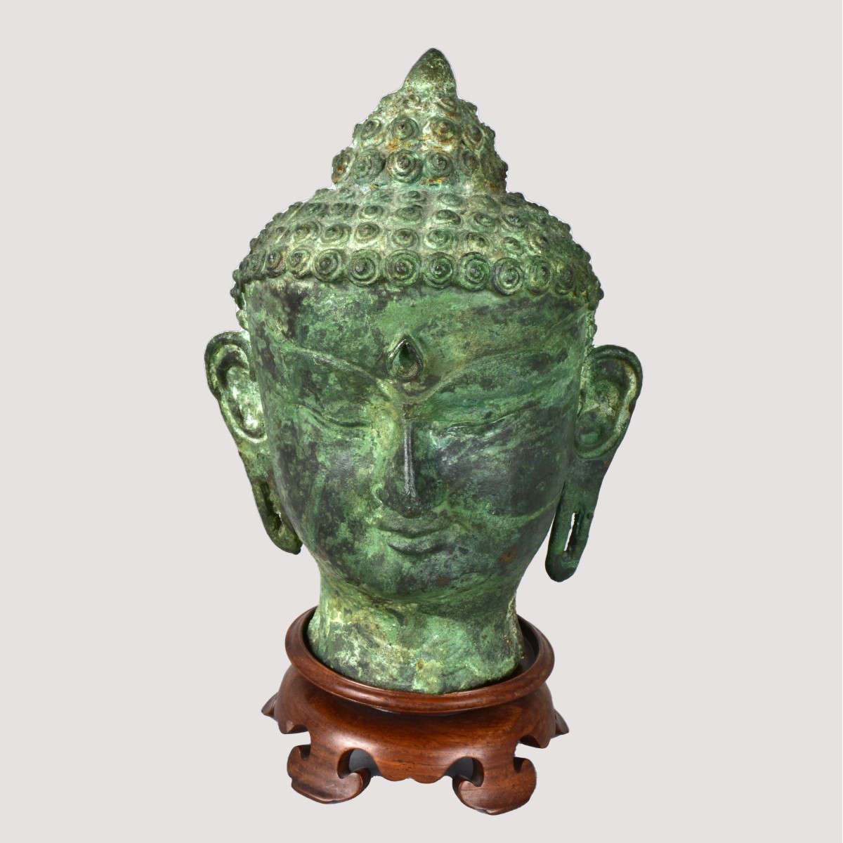 Vintage Thai Bronze Buddha Head