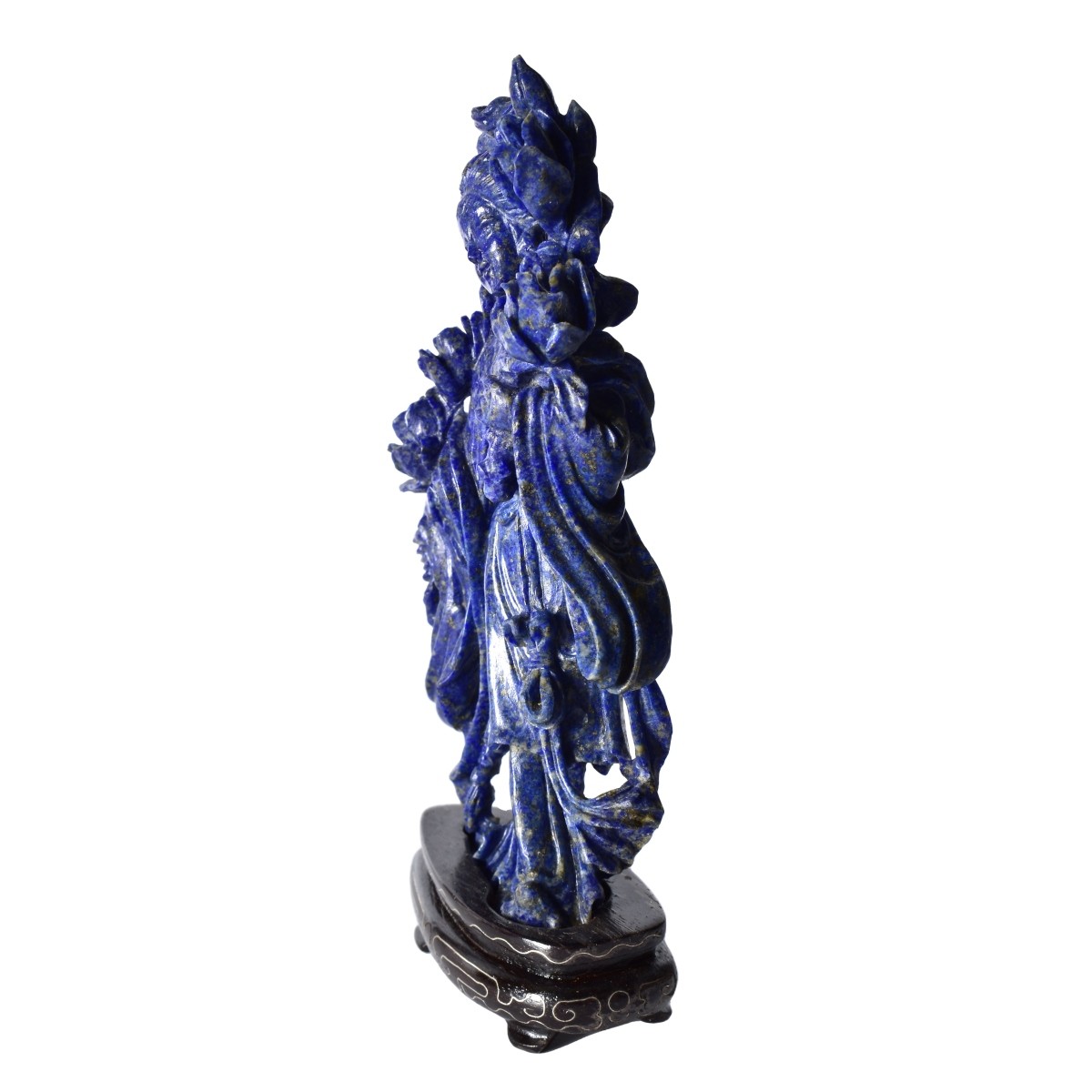 Chinese Carved Lapis Lazuli Guanyin Figurine