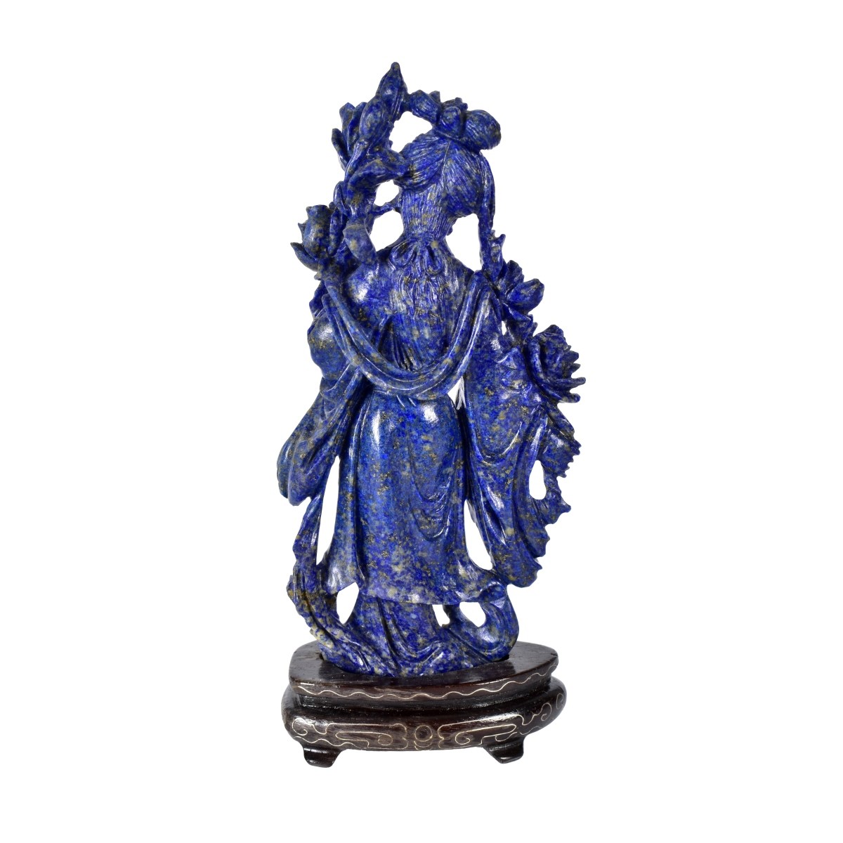 Chinese Carved Lapis Lazuli Guanyin Figurine