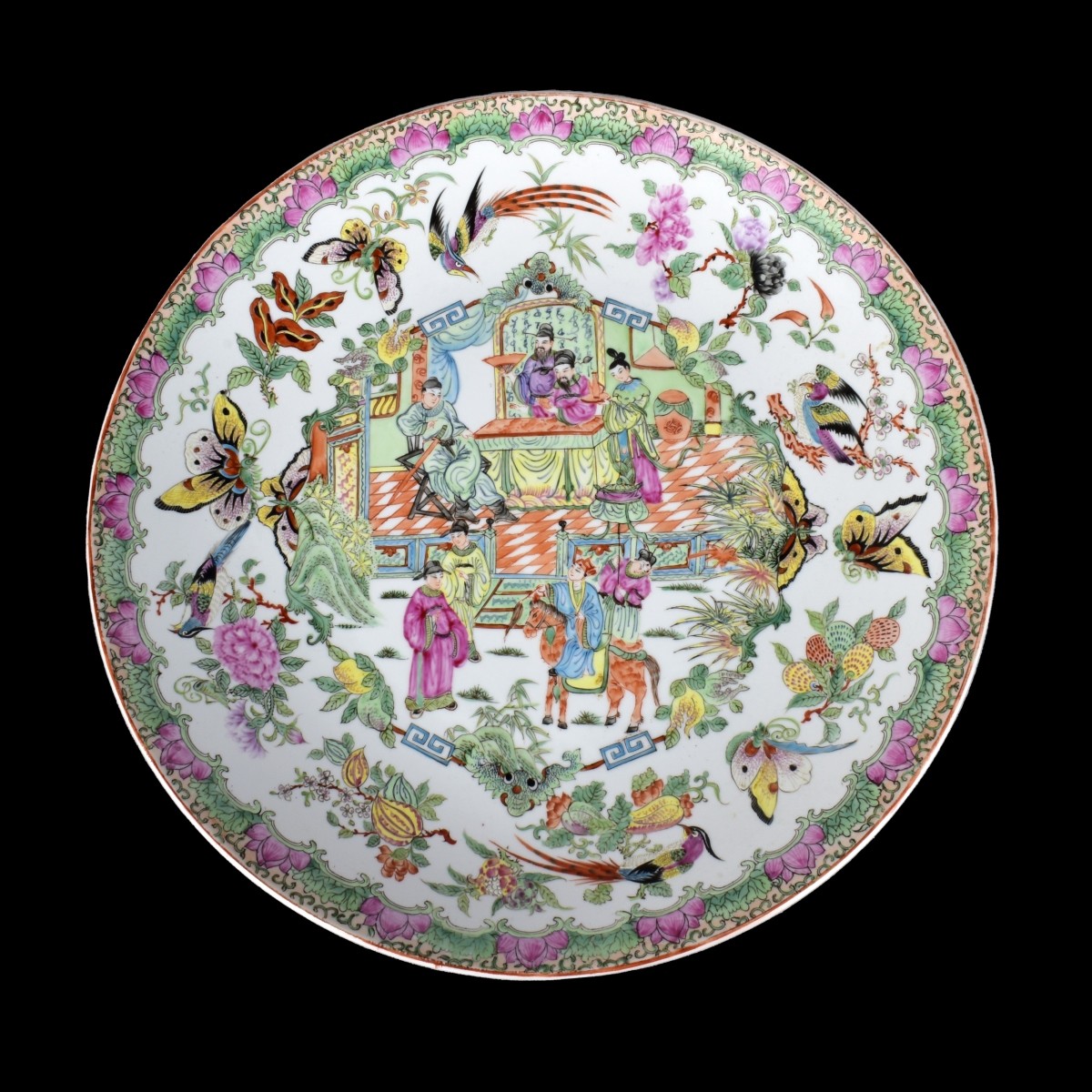 Large Chinese Rose Medallion Charger