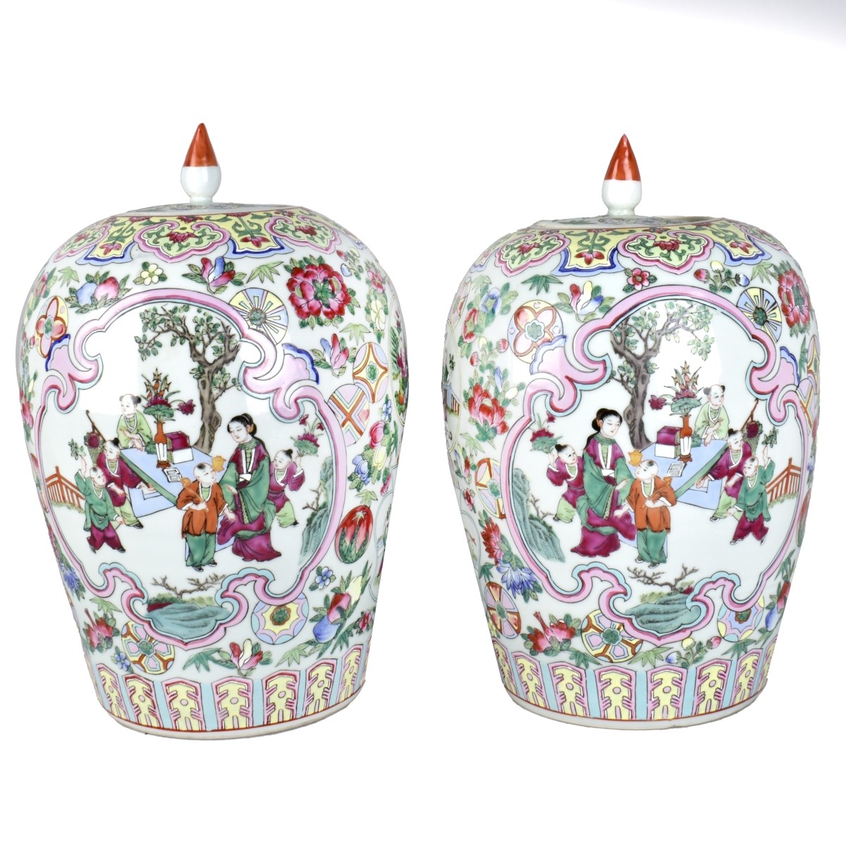 Pair of Chinese Porcelain Ginger Jars