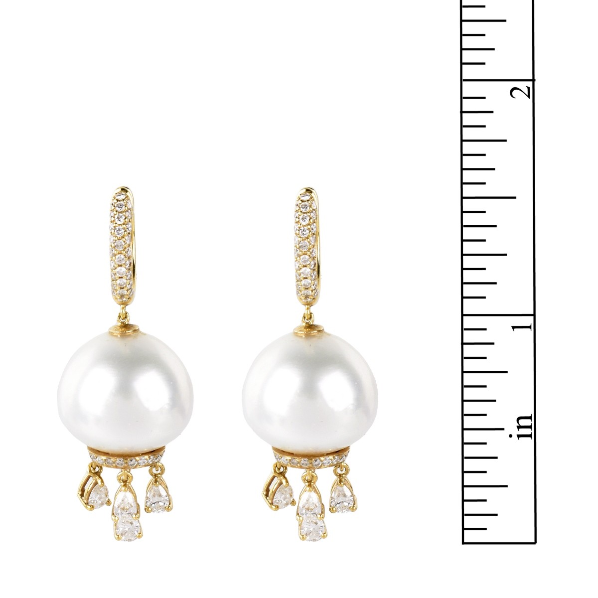 Pearl, Diamond and 18K Earrings