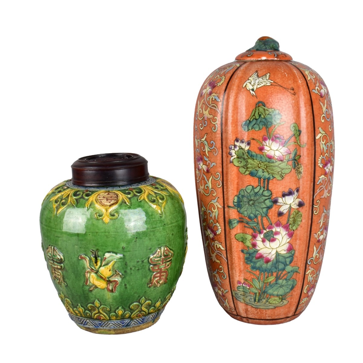 Two Chinese Porcelain Ginger Jars