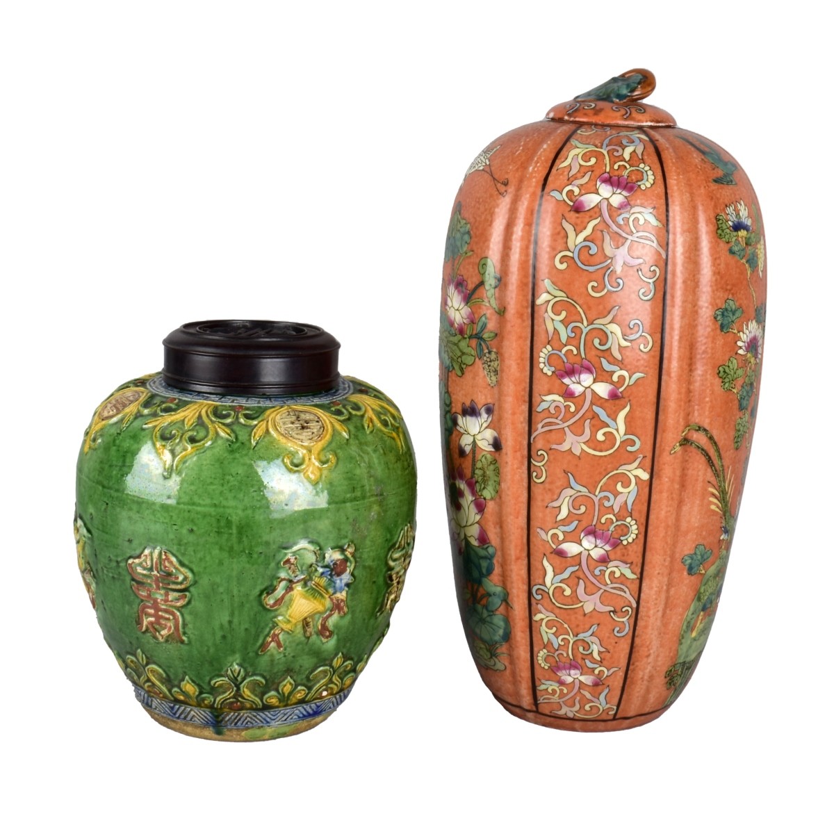 Two Chinese Porcelain Ginger Jars