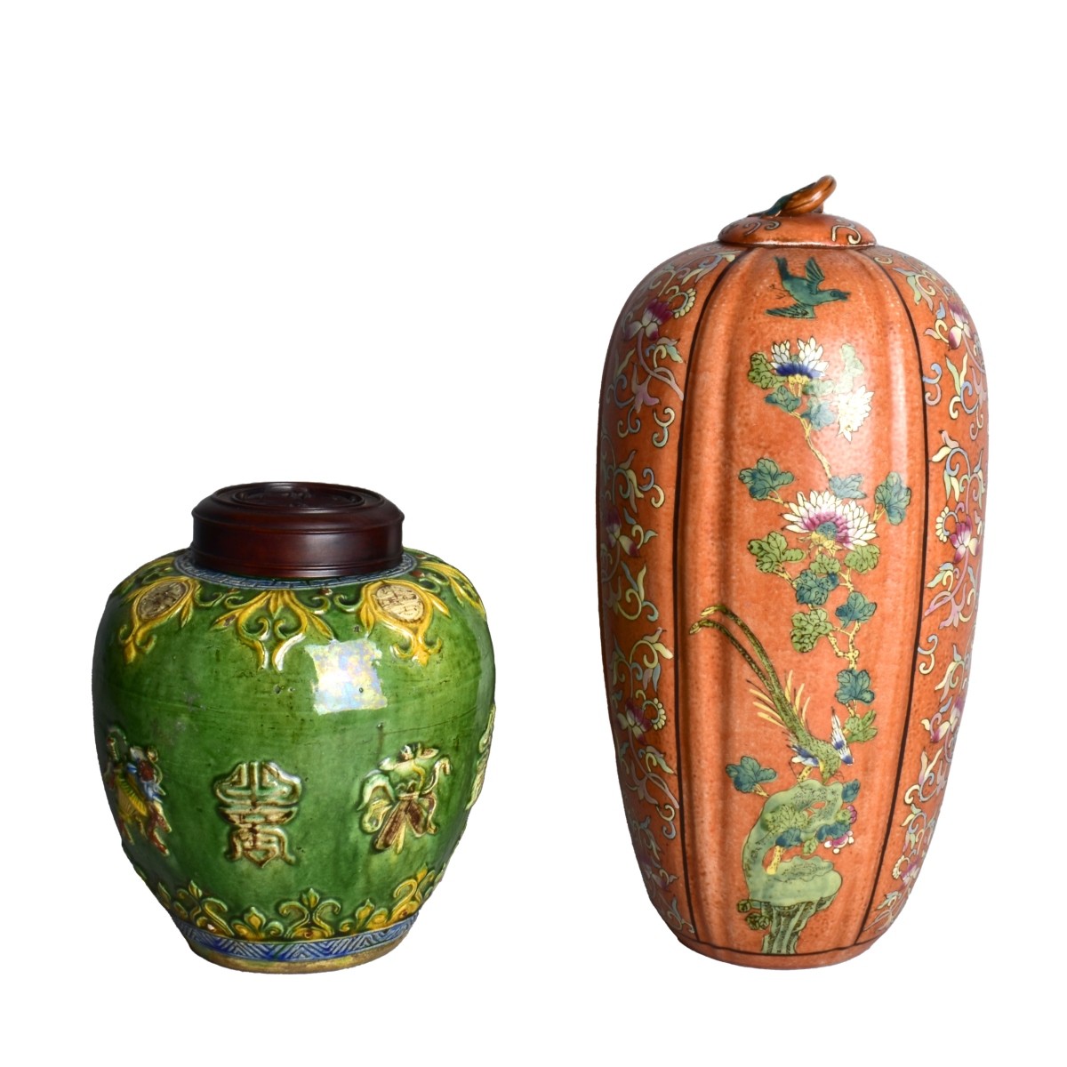 Two Chinese Porcelain Ginger Jars