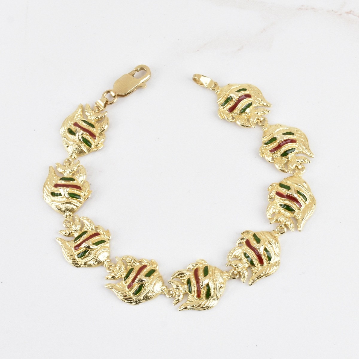 14K and Enamel Bracelet