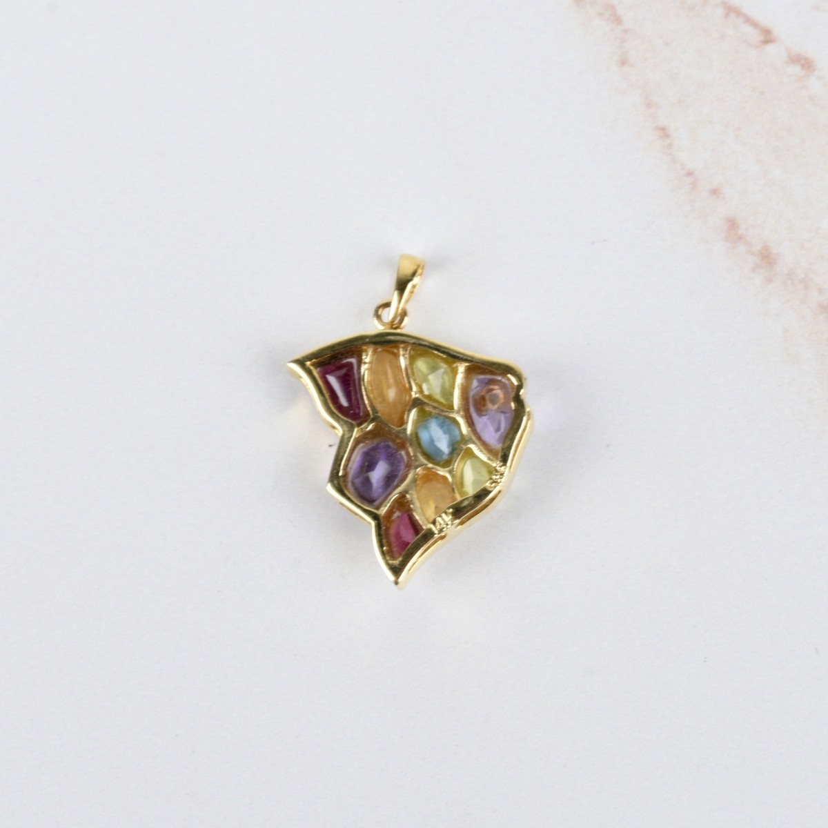 Gemstone and 14K Fish Pendant