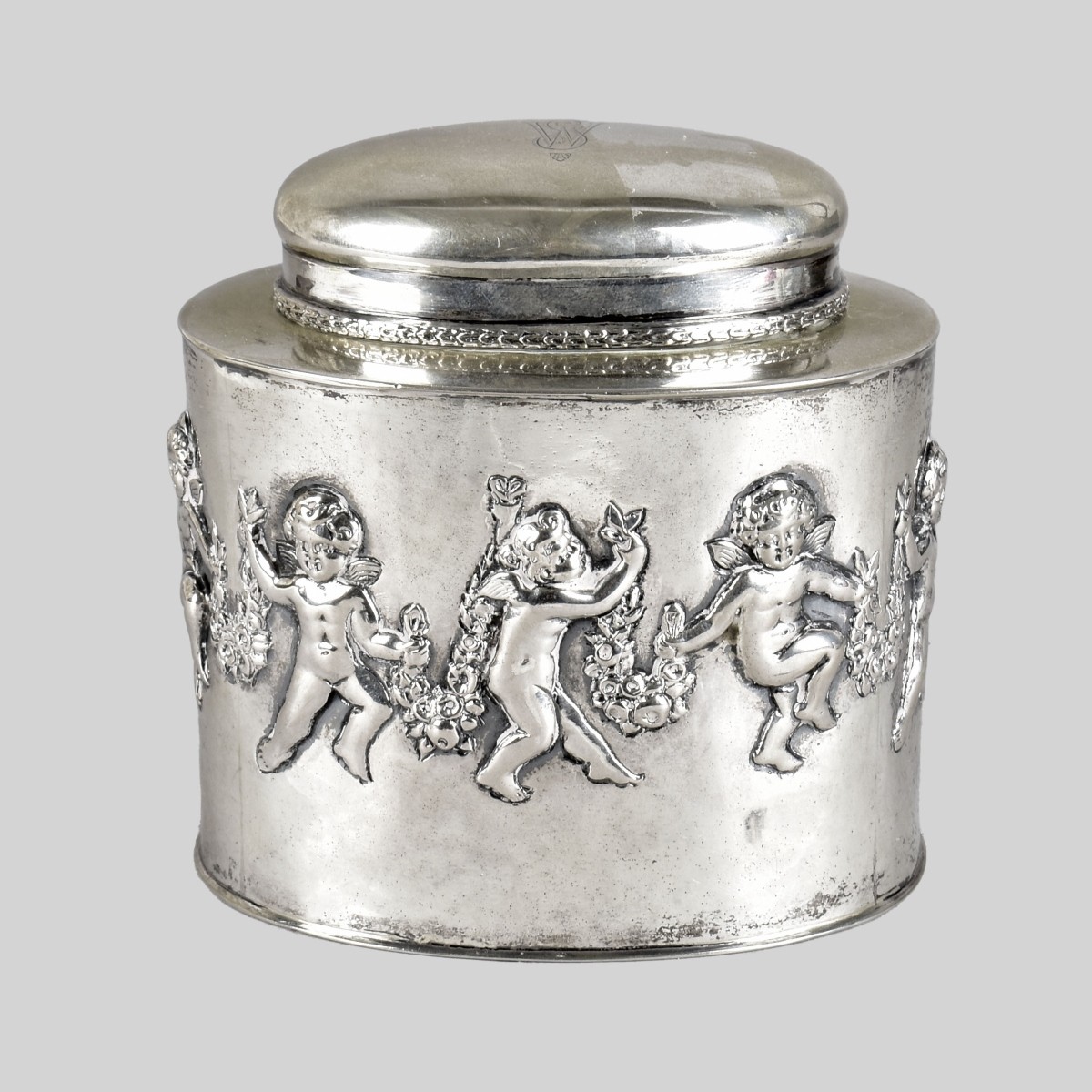 German 800 Silver Tea Caddy