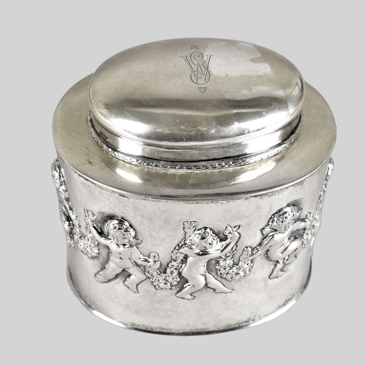 German 800 Silver Tea Caddy