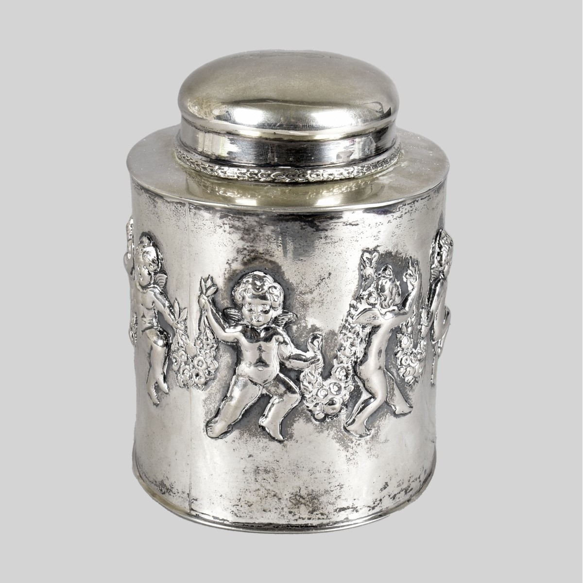 German 800 Silver Tea Caddy