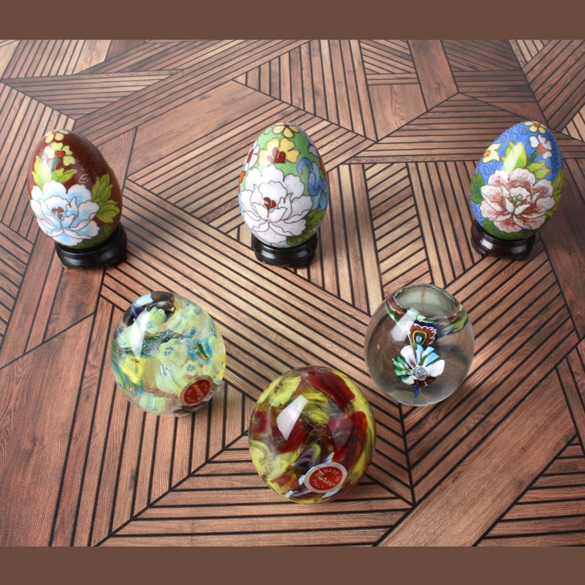 Vintage Assorted Egg Paperweights