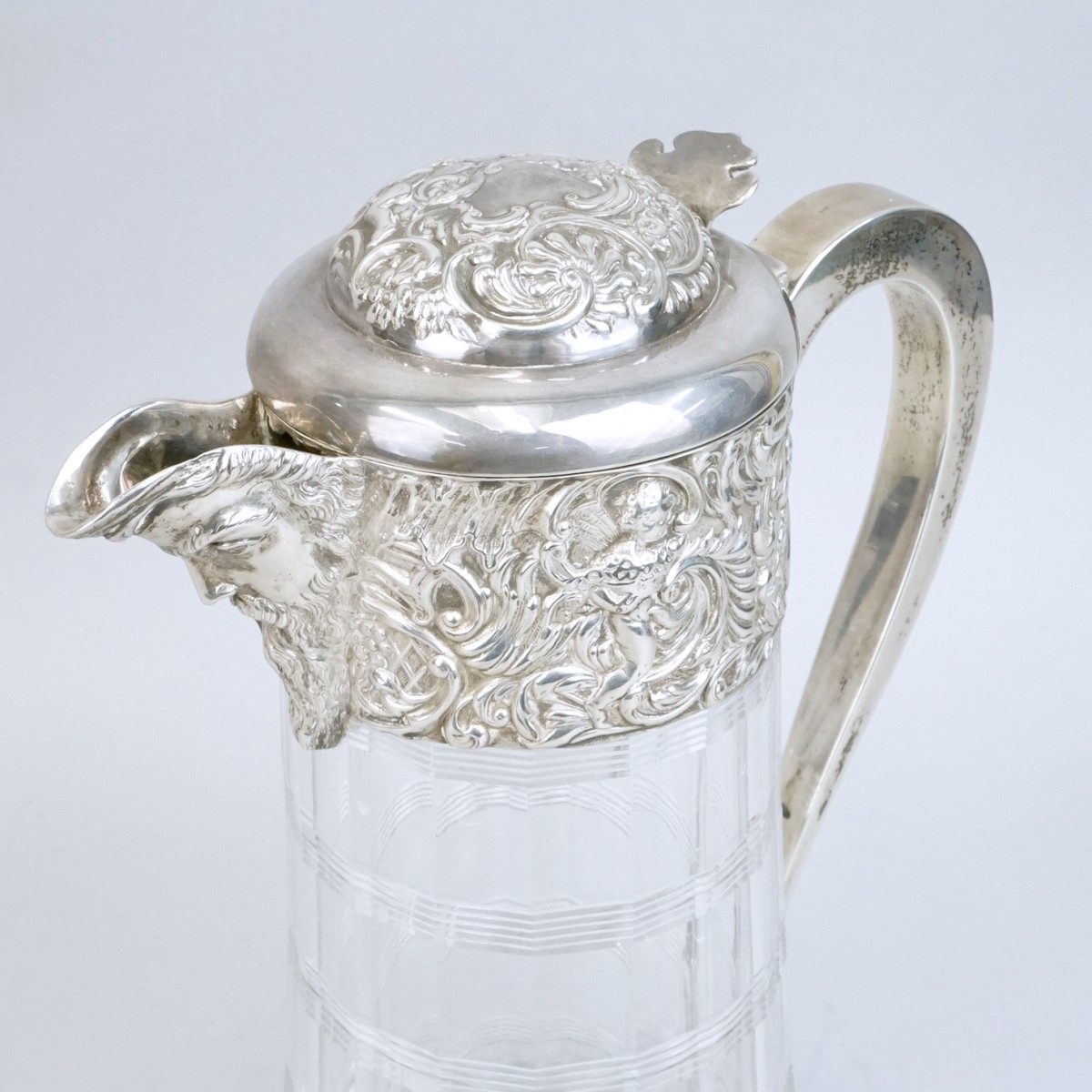 Victorian Silver and Glass Claret Jug