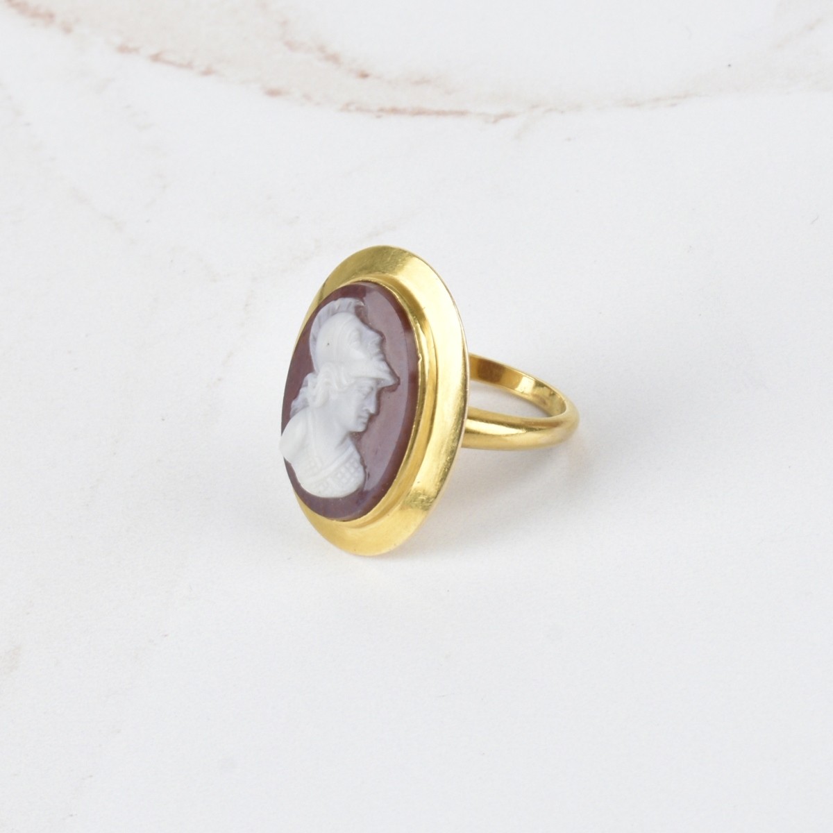 Antique Agate and 14K Ring