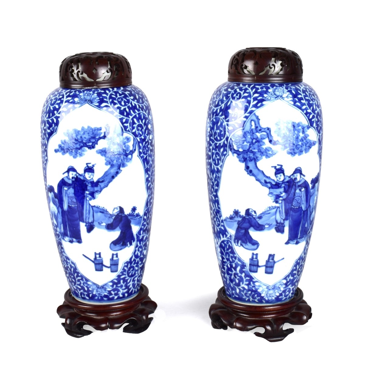 Pair of Chinese Covered Vases