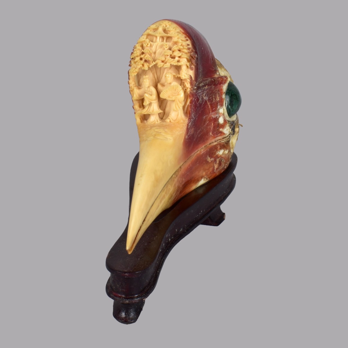 Antique Chinese Carved Hornbill Skull