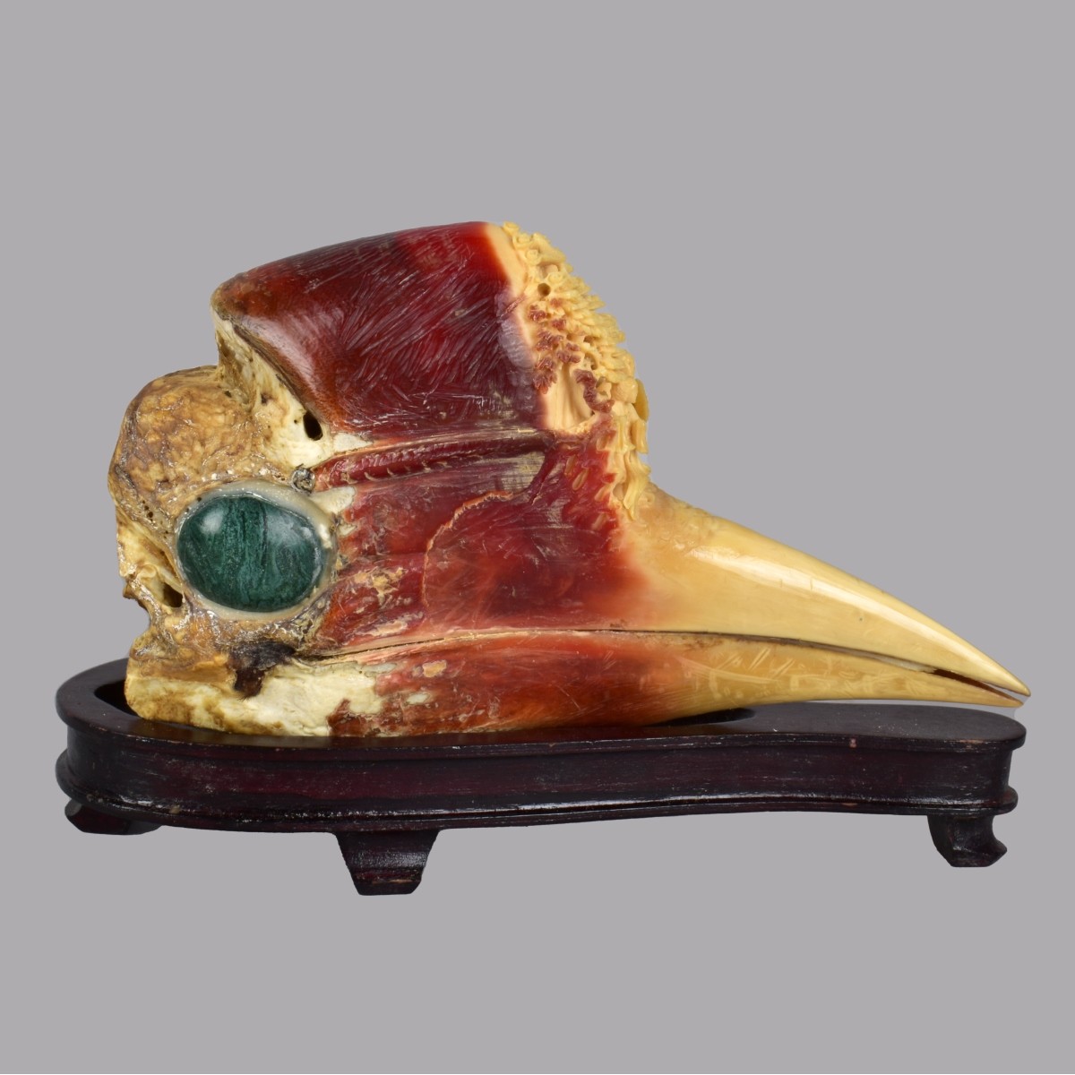 Antique Chinese Carved Hornbill Skull