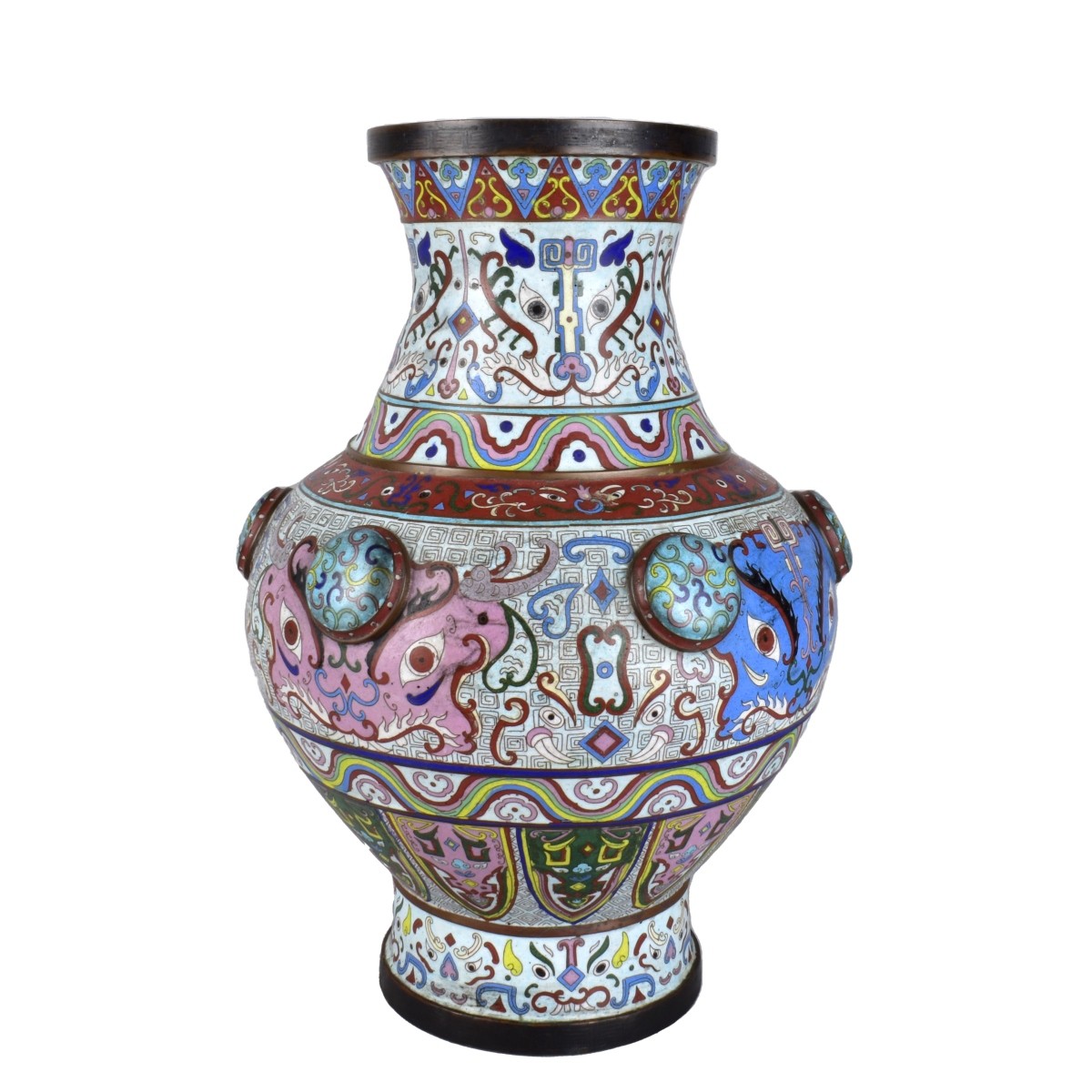 Large 19th C. Chinese Cloisonne Vase