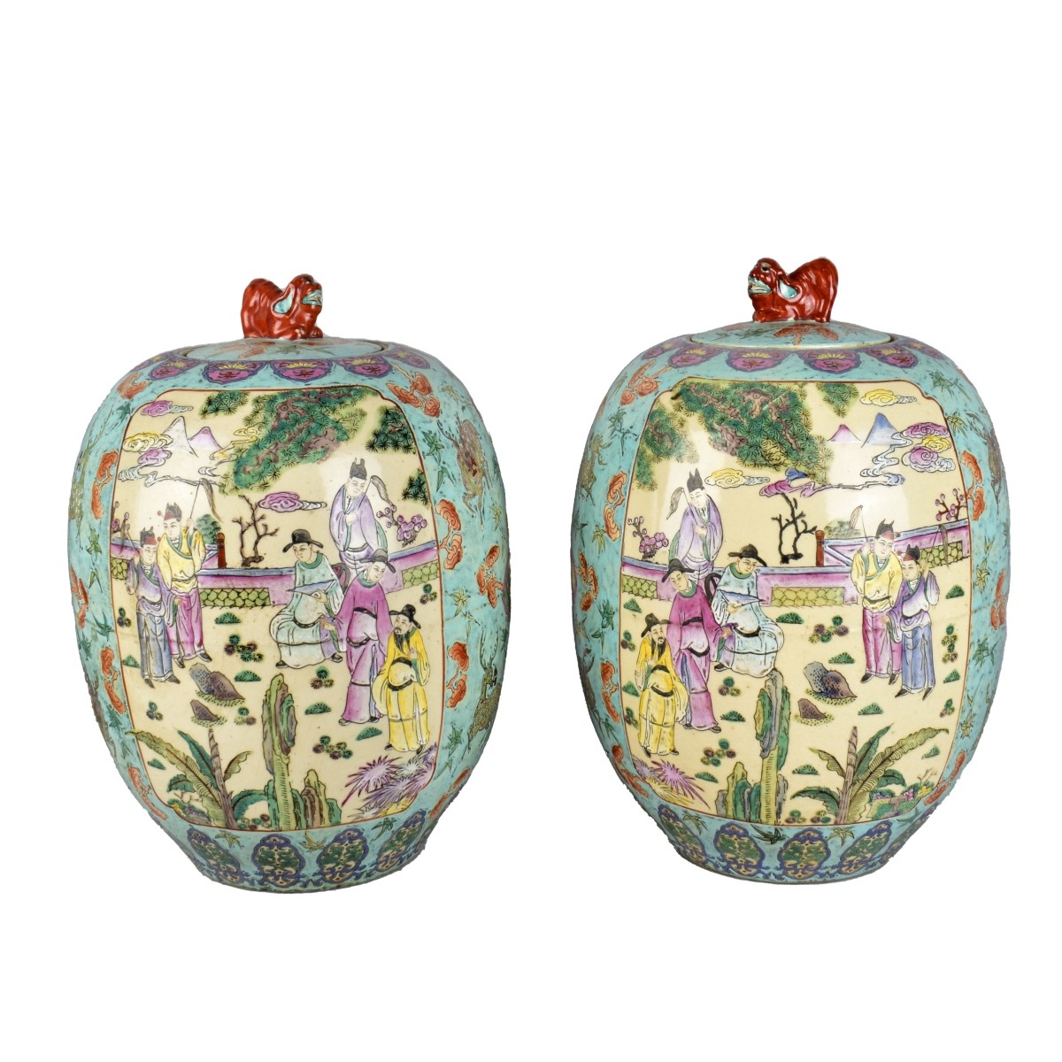 Pair of Chinese Porcelain Ginger Jars