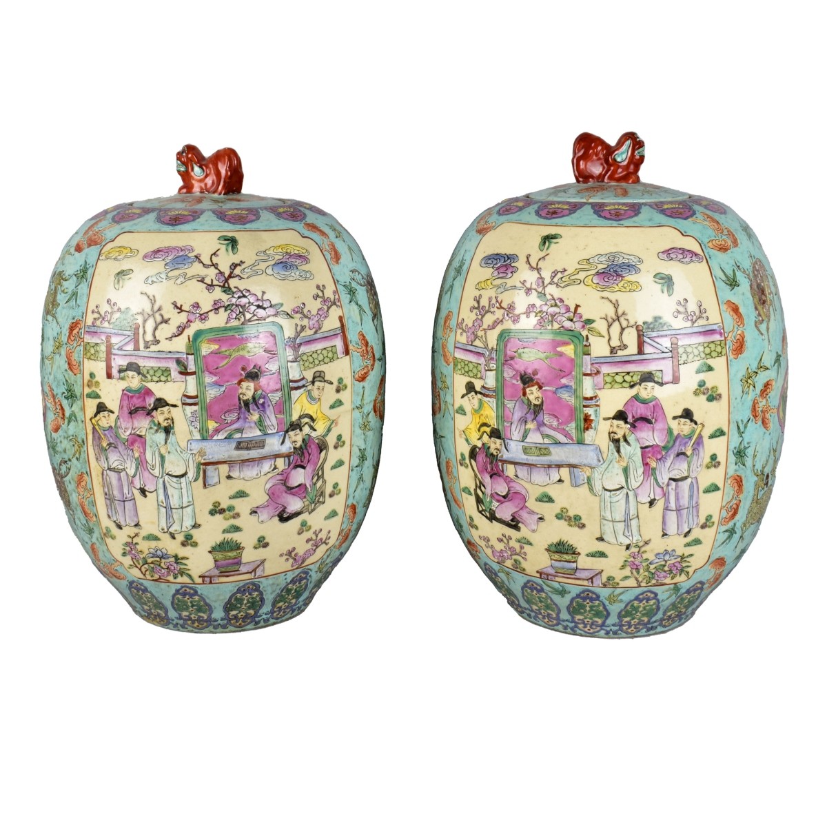 Pair of Chinese Porcelain Ginger Jars