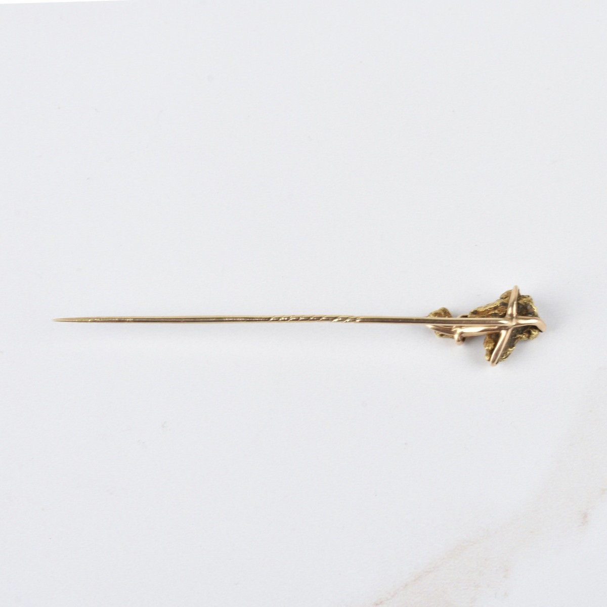 Gold Nugget and Diamond Stickpin