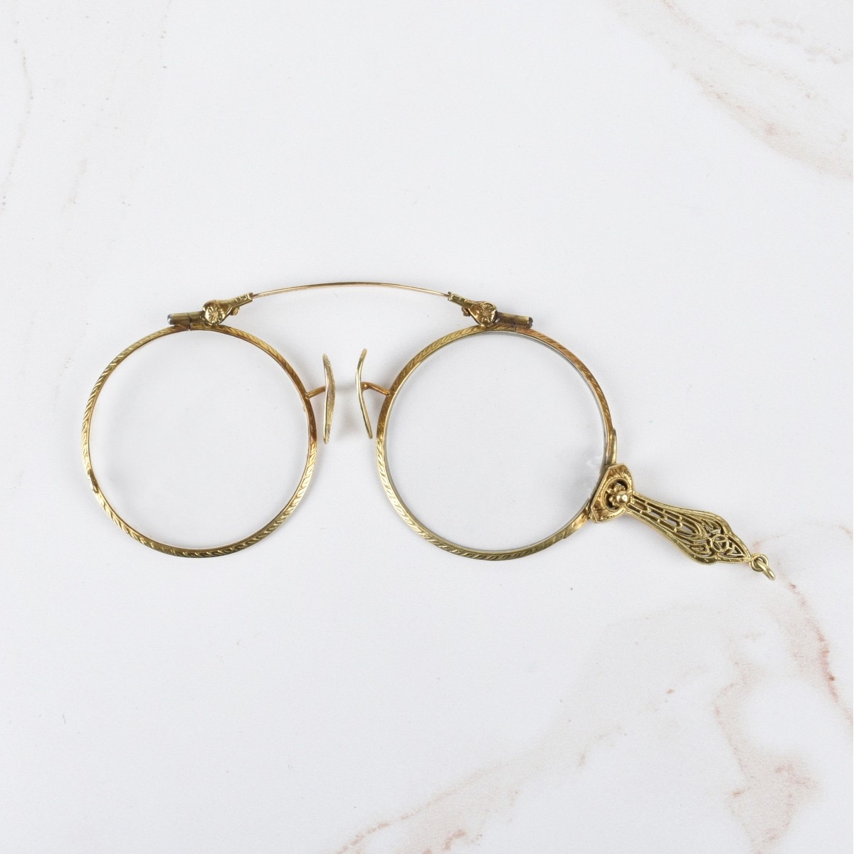 Antique 14K Lorgnette Spectacles