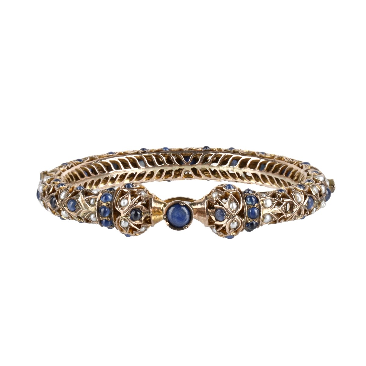 Sapphire, Pearl and 9K Bangle