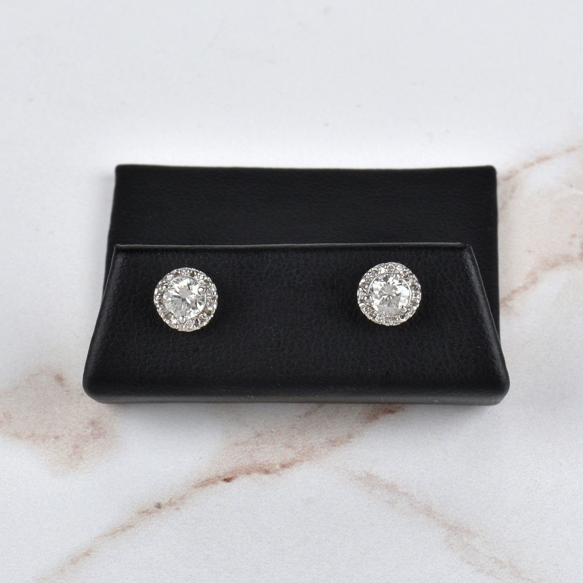 Diamond and 14K Ear Studs