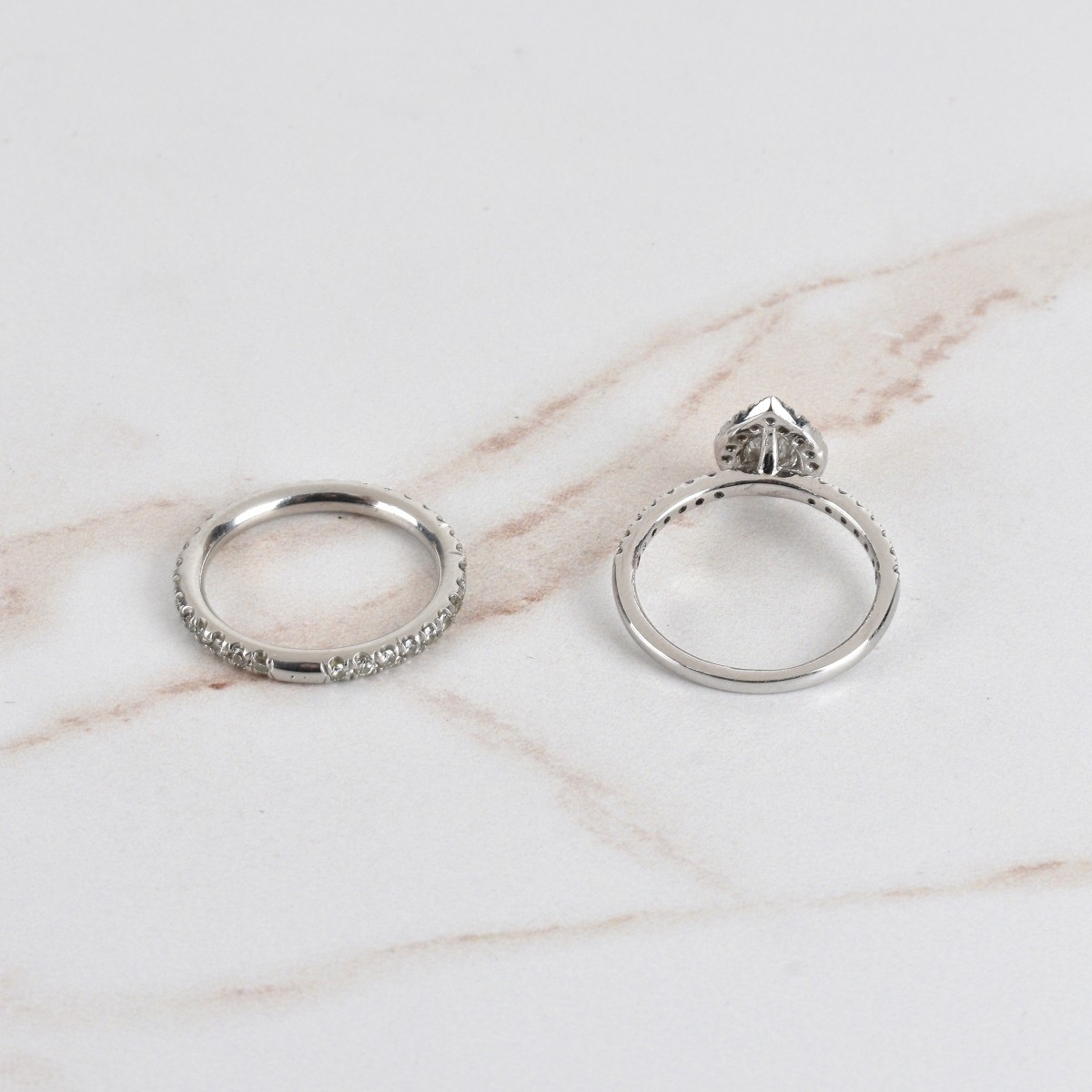 Diamond and Platinum Wedding Set