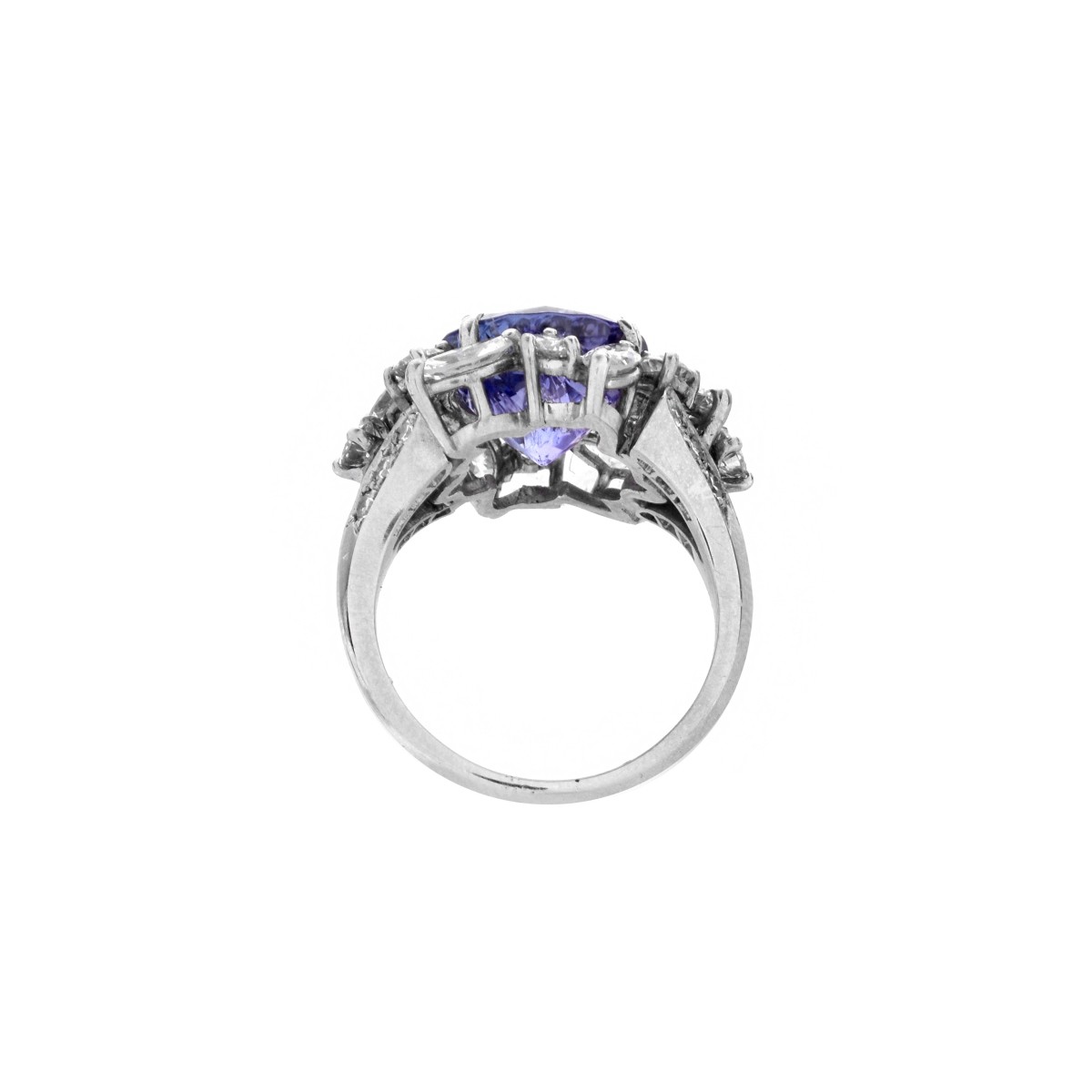 Tanzanite, Diamond and Platinum Ring