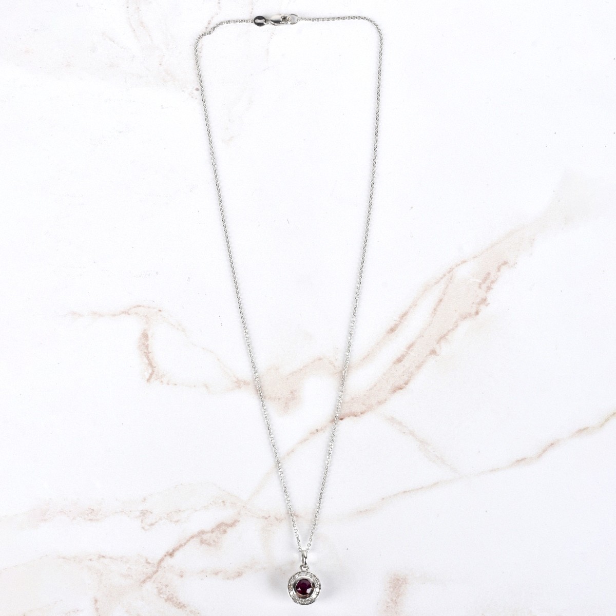 Ruby, Diamond and 14K Necklace