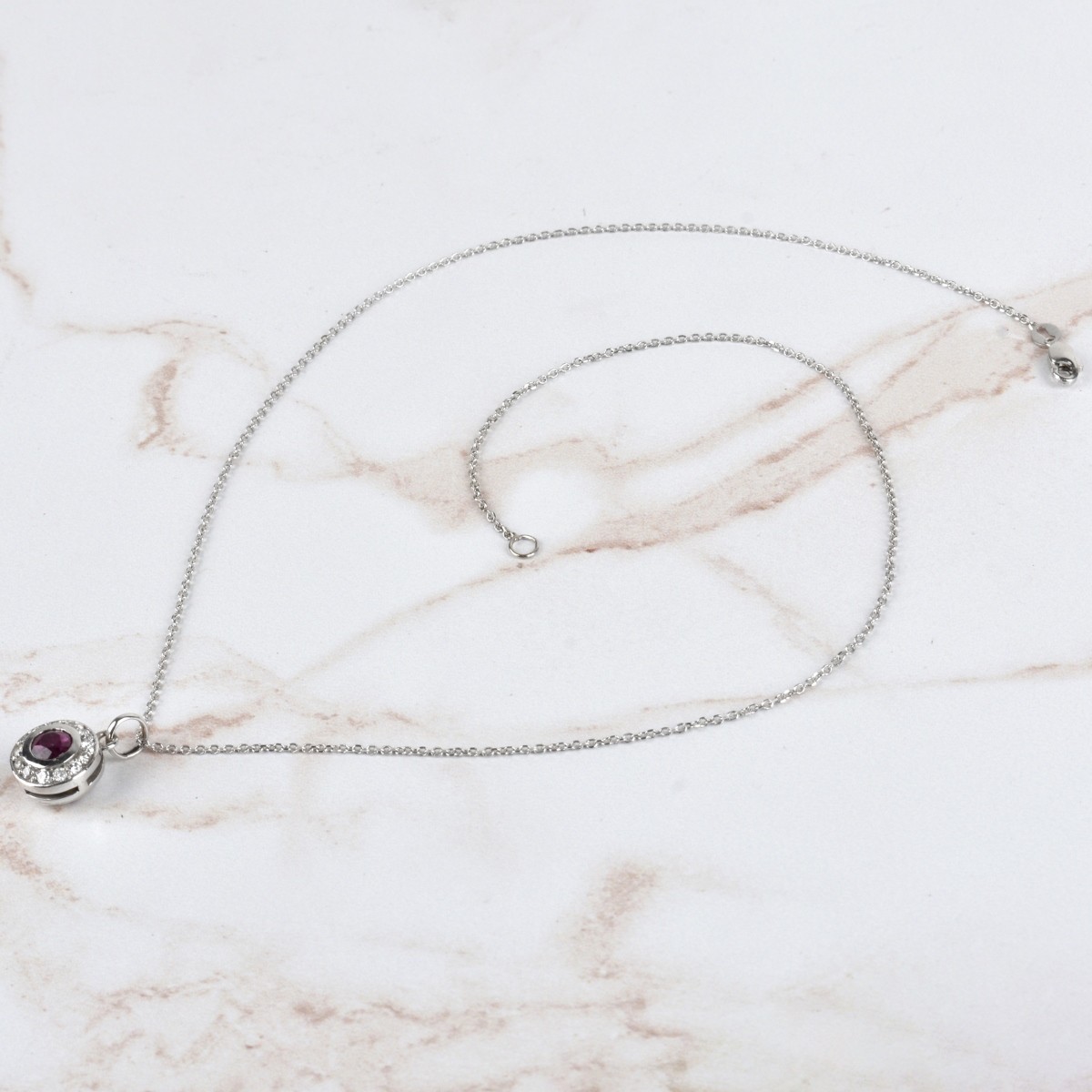 Ruby, Diamond and 14K Necklace