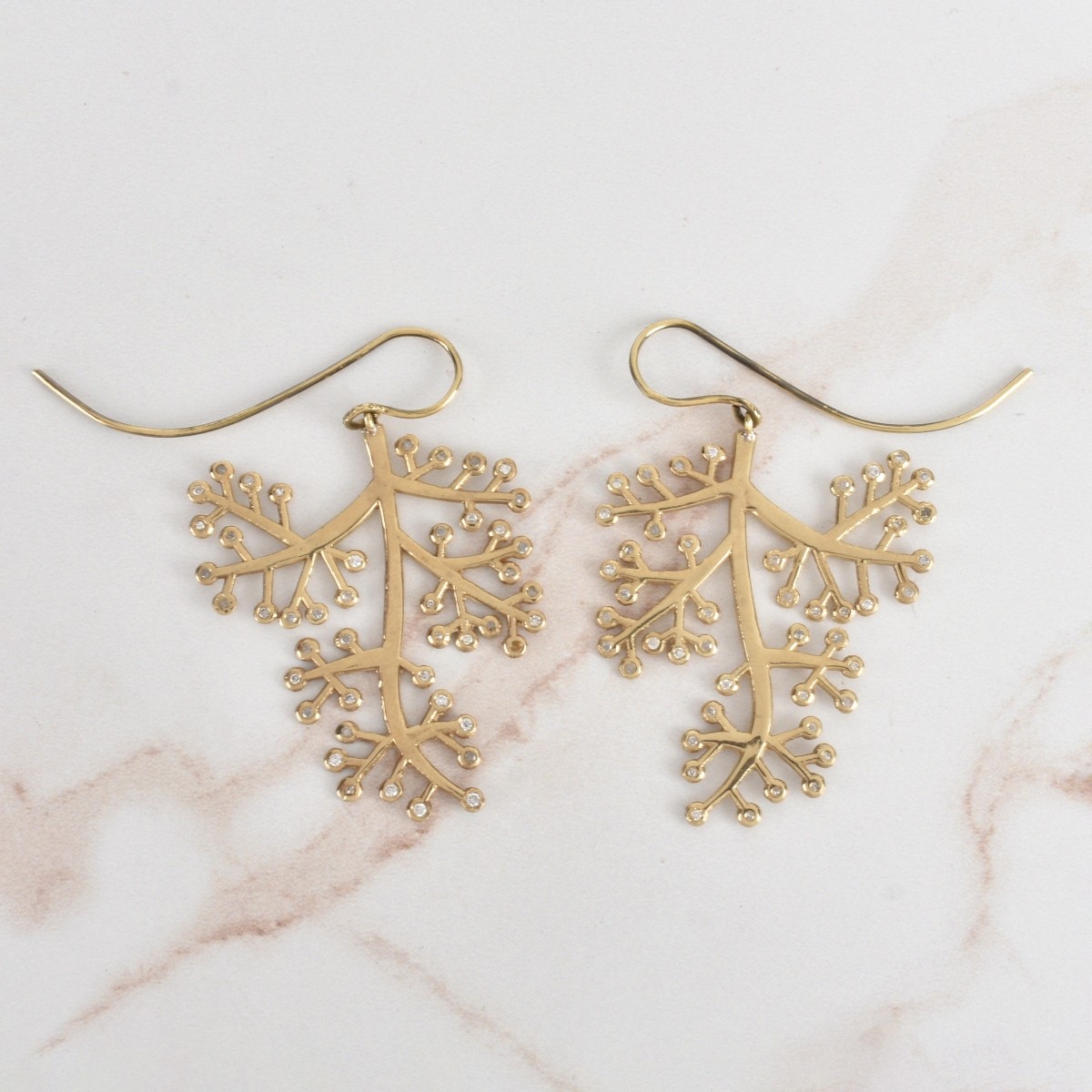 Diamond and 14K Earrings