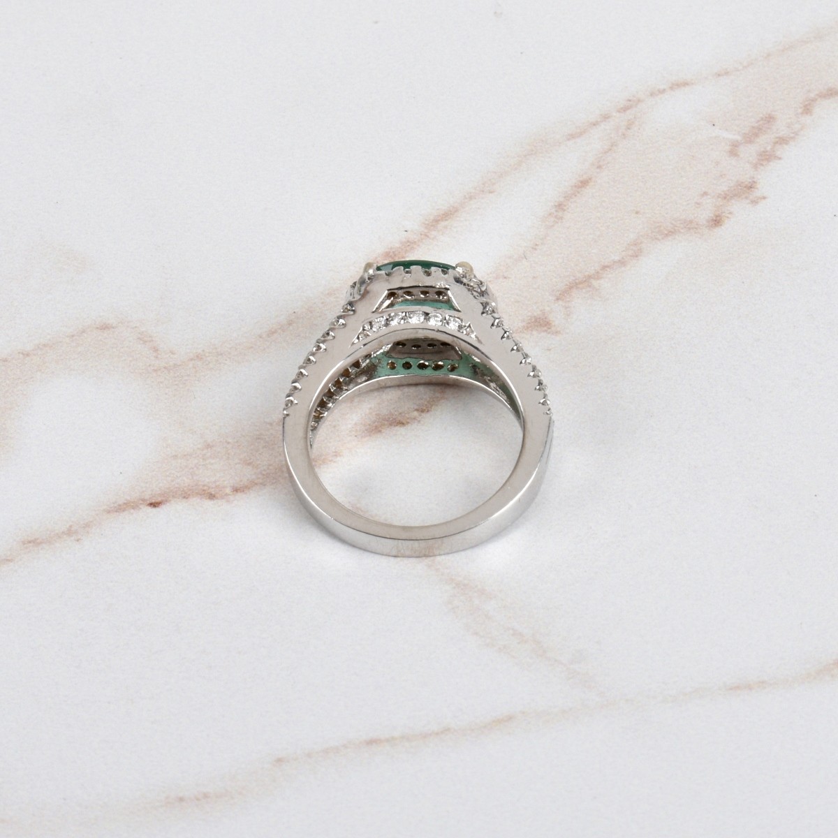 Emerald, Diamond and 18K Ring