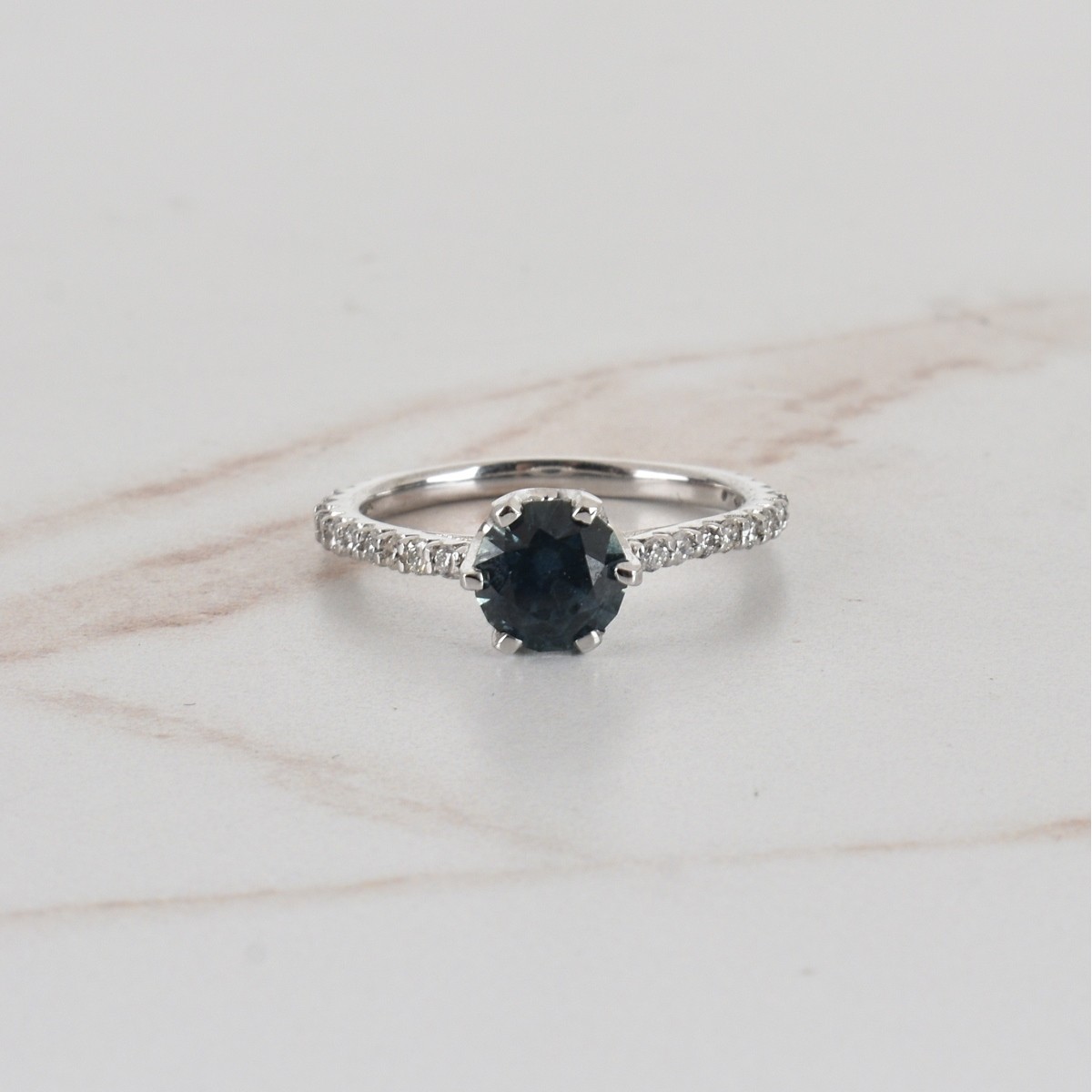 Sapphire, Diamond and 14K Ring