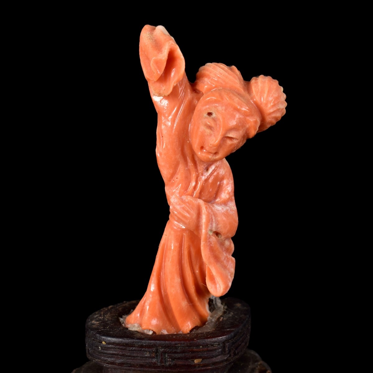 Chinese Carved Coral Miniature Figurines